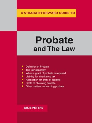 cover image of A Straightforward Guide to probate and the Law